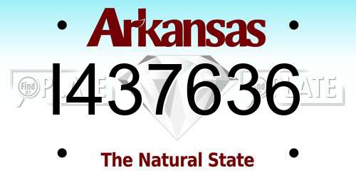 I437636 Arkansas License Plate
