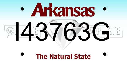 I43763G Arkansas License Plate