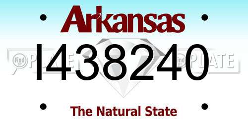 I438240 Arkansas License Plate