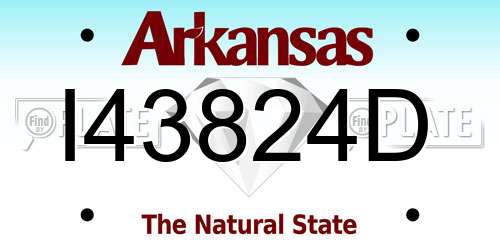 I43824D Arkansas License Plate