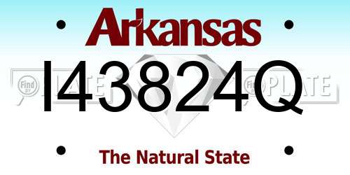 I43824Q Arkansas License Plate
