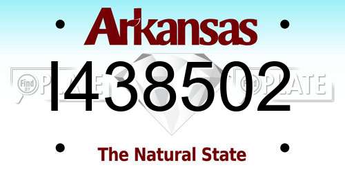 I438502 Arkansas License Plate