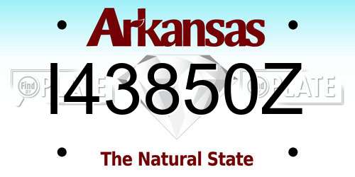 I43850Z Arkansas License Plate