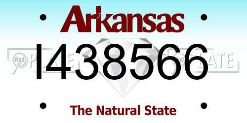 I438566 Arkansas License Plate