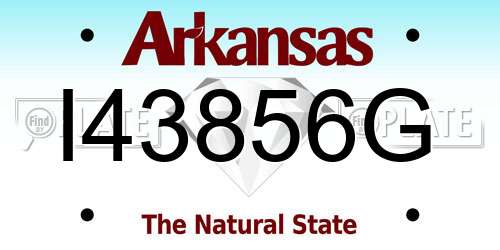 I43856G Arkansas License Plate