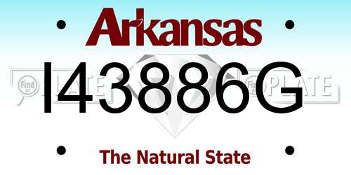 I43886G Arkansas License Plate