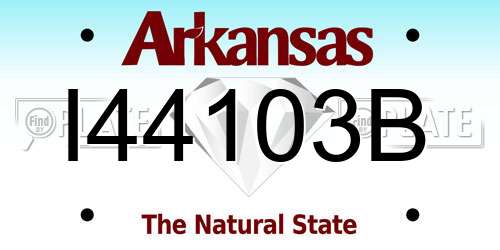 I44103B Arkansas License Plate