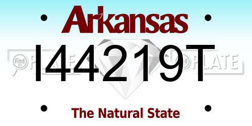 I44219T Arkansas License Plate