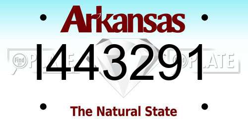 I443291 Arkansas License Plate