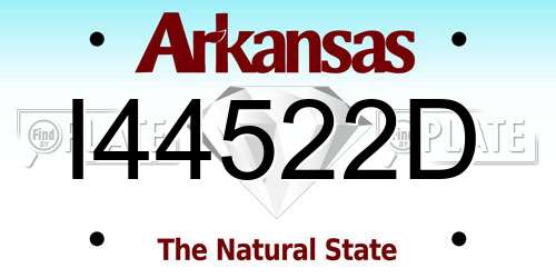I44522D Arkansas License Plate