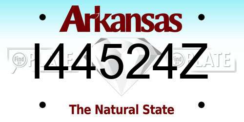I44524Z Arkansas License Plate
