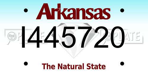I445720 Arkansas License Plate