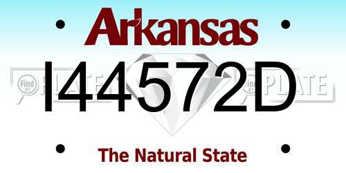I44572D Arkansas License Plate