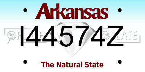 I44574Z Arkansas License Plate