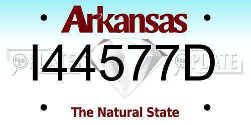 I44577D Arkansas License Plate