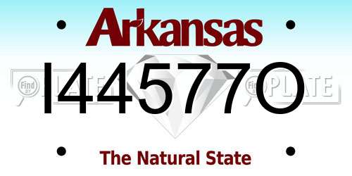 I44577O Arkansas License Plate