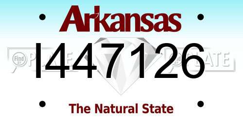 I447126 Arkansas License Plate