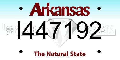 I447192 Arkansas License Plate