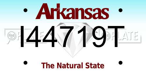 I44719T Arkansas License Plate