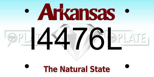 I4476L Arkansas License Plate