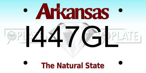 I447GL Arkansas License Plate