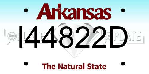 I44822D Arkansas License Plate