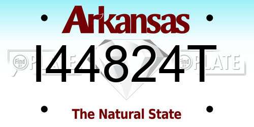I44824T Arkansas License Plate