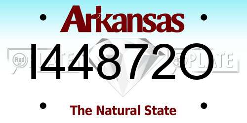 I44872O Arkansas License Plate