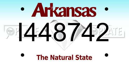 I448742 Arkansas License Plate