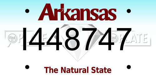 I448747 Arkansas License Plate
