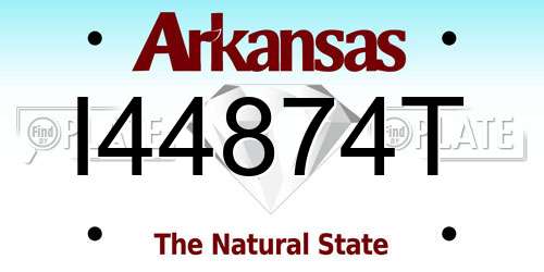 I44874T Arkansas License Plate