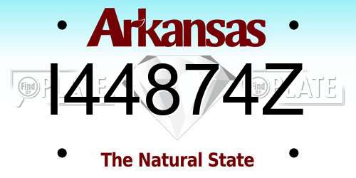 I44874Z Arkansas License Plate
