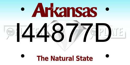 I44877D Arkansas License Plate