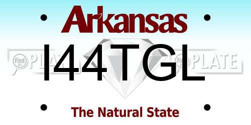 I44TGL Arkansas License Plate