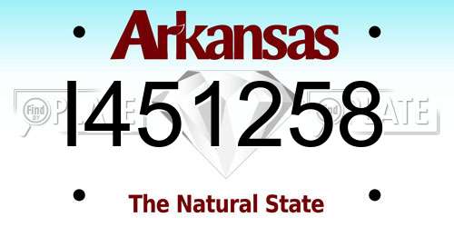I451258 Arkansas License Plate