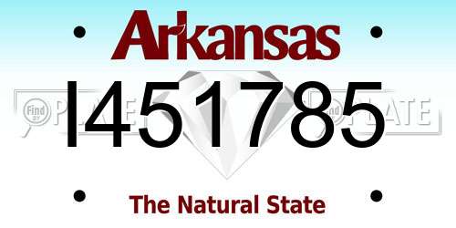 I451785 Arkansas License Plate