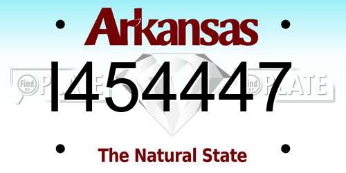I454447 Arkansas License Plate