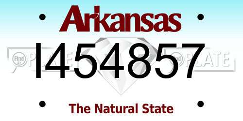 I454857 Arkansas License Plate