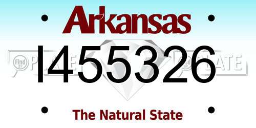 I455326 Arkansas License Plate