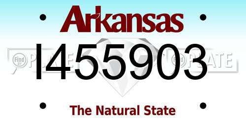 I455903 Arkansas License Plate