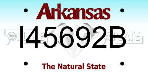 I45692B Arkansas License Plate