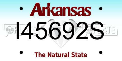 I45692S Arkansas License Plate