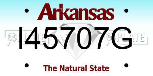 I45707G Arkansas License Plate