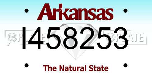 I458253 Arkansas License Plate