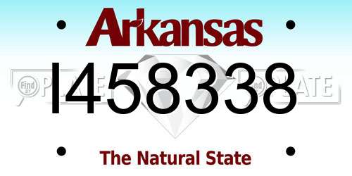I458338 Arkansas License Plate