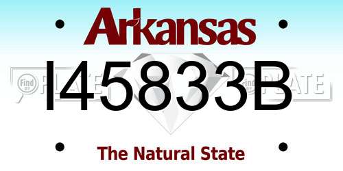 I45833B Arkansas License Plate