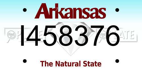 I458376 Arkansas License Plate
