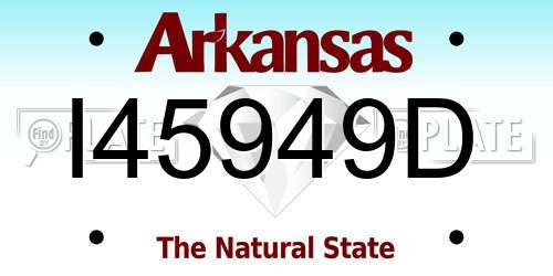 I45949D Arkansas License Plate