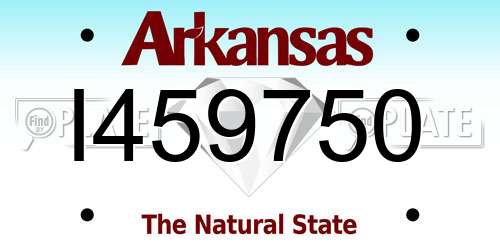 I459750 Arkansas License Plate