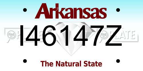 I46147Z Arkansas License Plate